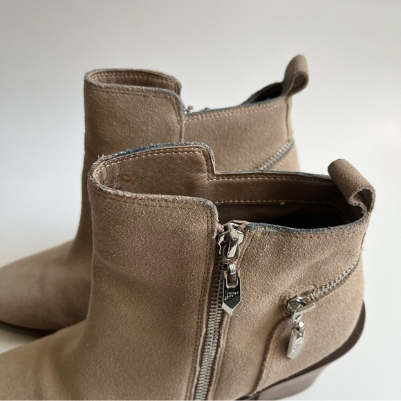 FERGIE- Nude Beige Ankle Boots Booties with Zipper Size 8.5 - Picture 5 of 7